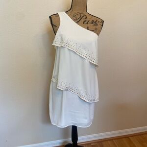 Express Single Shoulder Layered Mini Dress